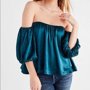 Off the shoulder silk top